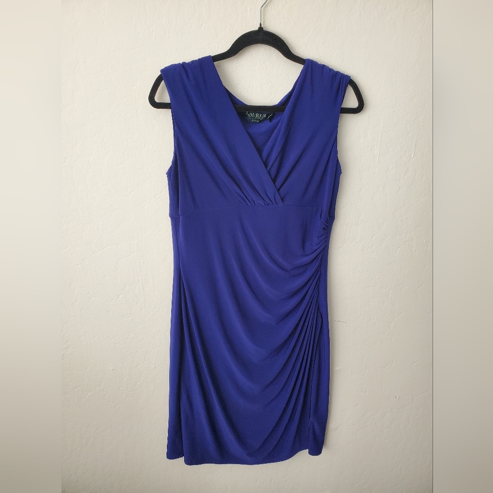 Ralph Lauren Blue Ruched Dress